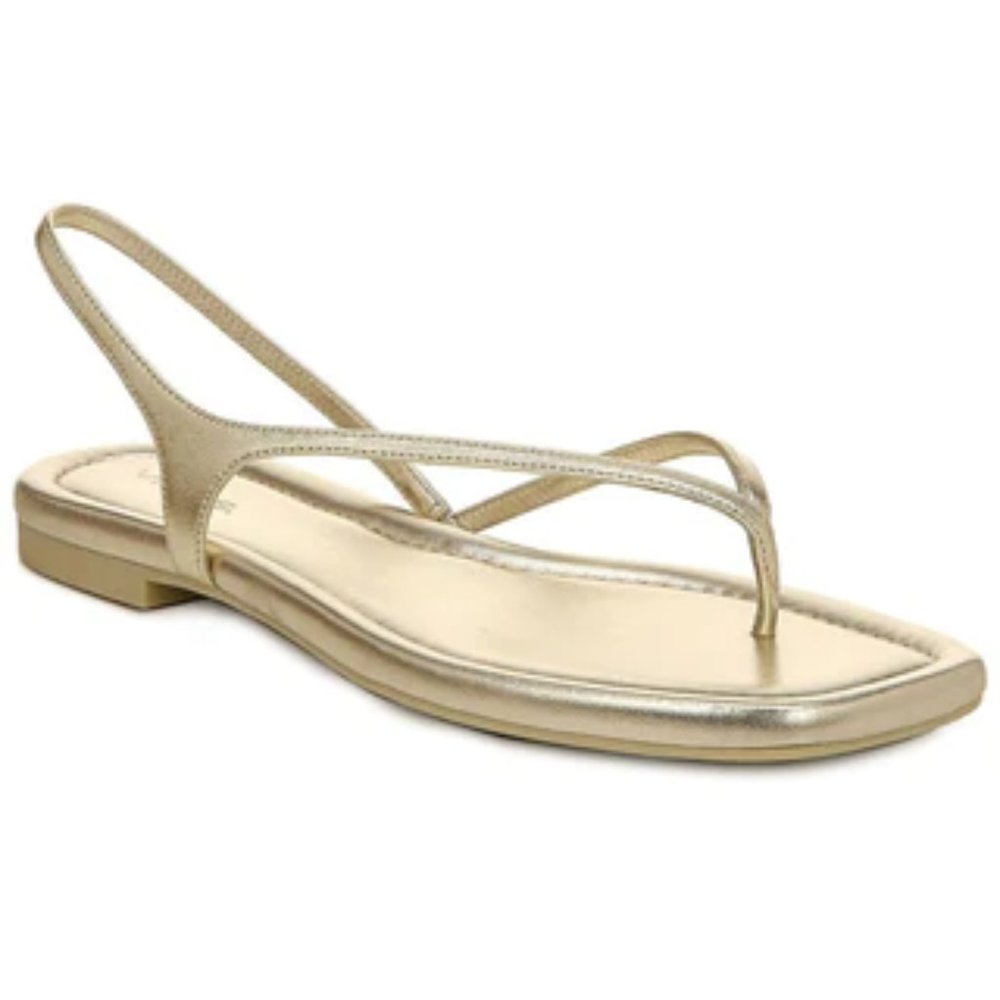 VINCE Deana Metallic Leather Sandals in Champagne Size 8 Brand New in Box NIB - Picture 5 of 11
